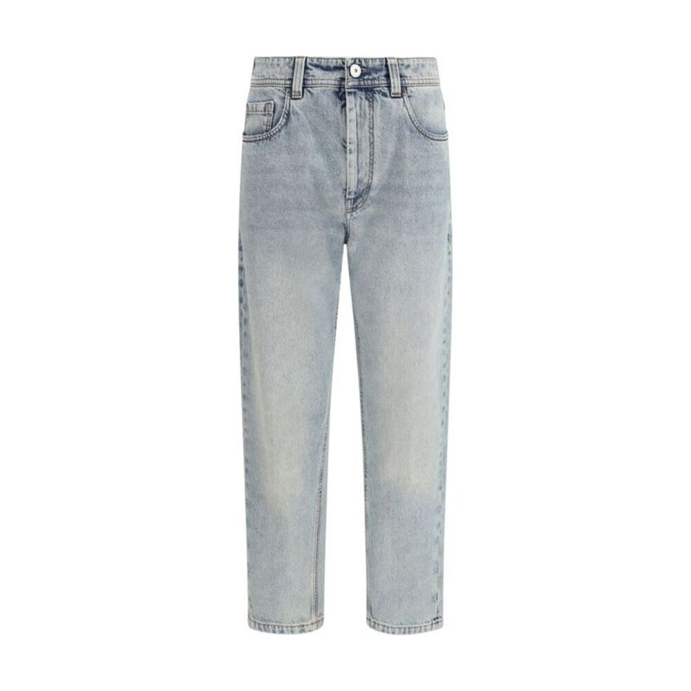 Brunello Cucinelli Blue Cotton Straight-Leg Women's Jeans